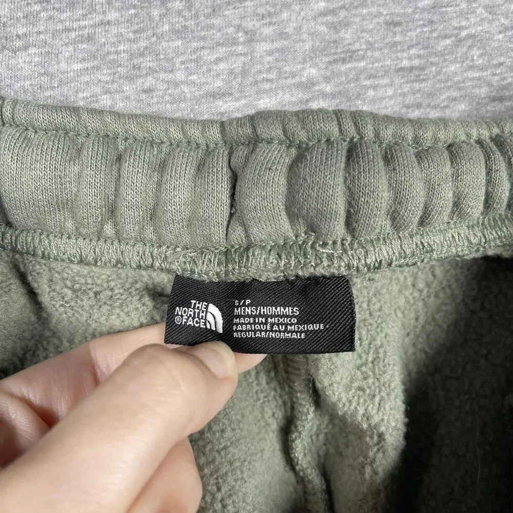 The North Face Sweat Shorts Mens S Green Cotton Blend Fleece Drawstring 8in